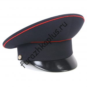 Фуражка простая Полиция темно-синяя с красным кантом(h-7,5)