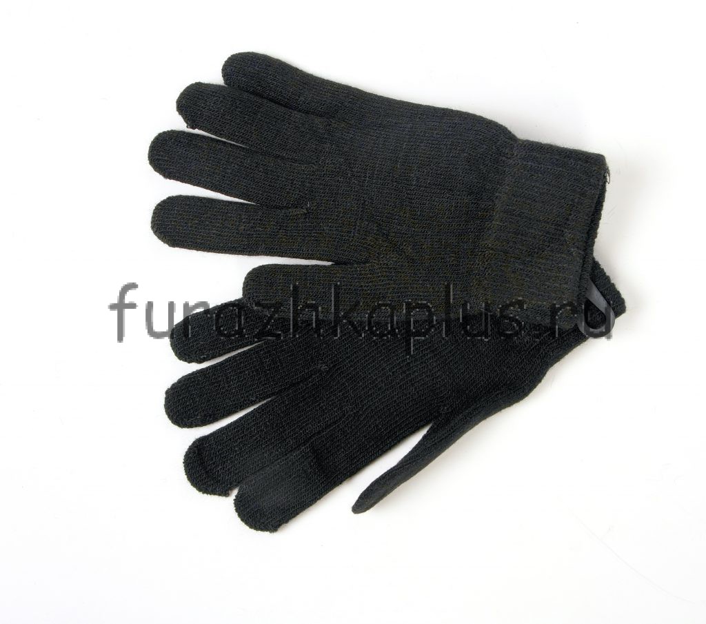 Перчатки одинарной вязки черные