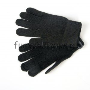 Перчатки одинарной вязки черные