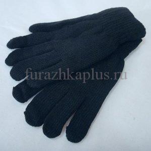Перчатки двойной вязки, черные