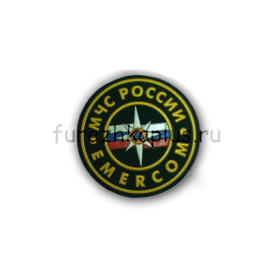 Шеврон пластизолевый МЧС России EMERCOM (d=4,5 см)