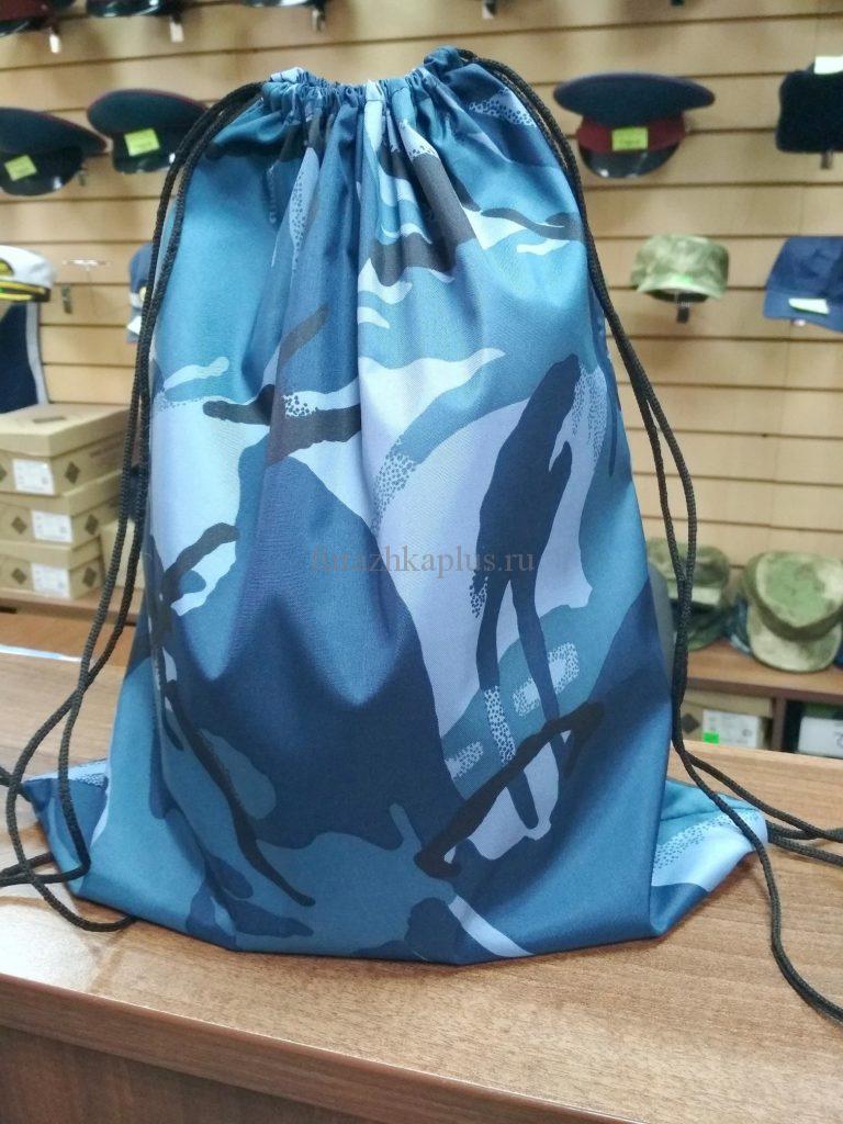 Сумка-рюкзак для обуви синяя кукла