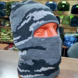 Шапка – маска зима серая кмф
