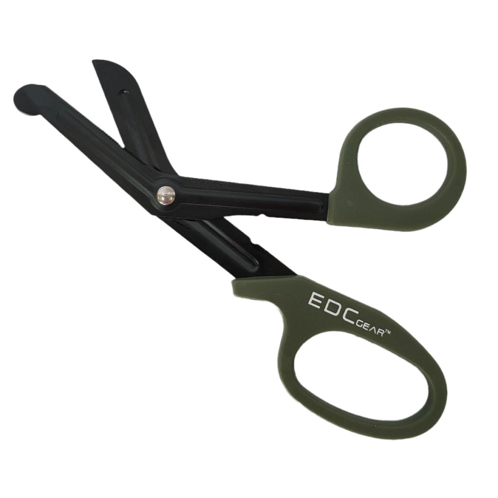 Спасательные ножницы EDC Gear (олива/черные) — длина 18,5 см,